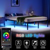 HAVONIZD Queen Bed Frame with LED Lights & Charging Station
