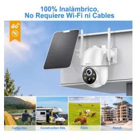 OJO 4G Cámara Vigilancia Exterior SIM Solar Inalámbricos 8MP Cámara De Seguridad Exterior                                                             