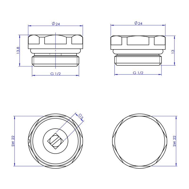 UK RADIATORS - Talus Radiator Bleed Valve Blanking Plug -