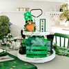 St Patricks Day Decorations for Home, Green Wooden Crate with