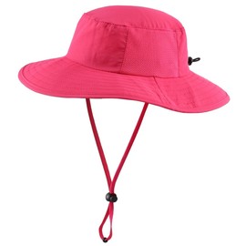 Connectile Kids Summer UPF 50+ Flap Cap Quick Dry Wide Brim Sun Hat UV Protection Hat Toddler Safari Hat, hotpink