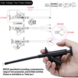 BOCEUC Cables de prueba de multímetro, juego de adaptadores de sonda de prueba de aguja de medidor, clips de cocodrilo kit de cables de prueba electrónicos accesorios (10 piezas)
