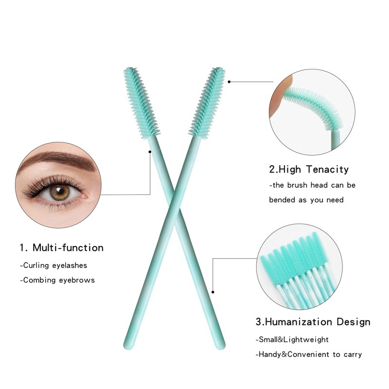 Mekupeu 50Pcs Varita de Máscara de Silicona, Cepillos Desechables para