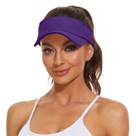 Mens Womens Sun Visors with UV Protection Adjustable Sports Sun Visor Beach Hats for Tennis Golf Summer Hats Purple