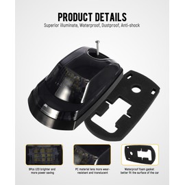 Partsam 5Pcs Smoke Lens Cab Marker Roof Running White LED Top Clearance Lights Assembly 9LED Compatible with Ford F250 F350 F450 F550 Cab Lights 2017 2018 2019 2020 2021 Super Duty 264343BK