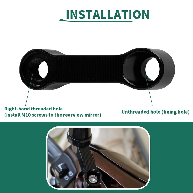 M10 Motorcycle Mirror Extenders, 2 Right Hand Threads, PSLER Motorcycle