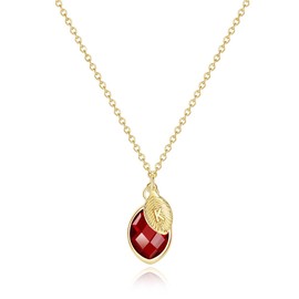 Me&Hz 14K Gold Filled January Birthstone Initial Necklace Garnet Red Crystal Pendant Necklace Tiny Letter K Necklace for Women Mom Grandma Birthday Mother’s Day Christmas Gift for Her