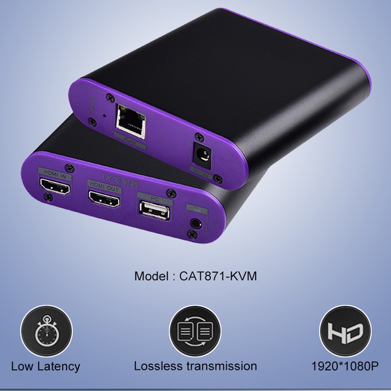 Measy CAT871-KVM 120m HDMI Fiber Optic Media Extender Transmitter Receiver