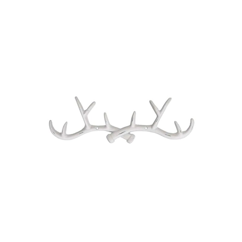 Macosa PO471327-000-101 Wall Hook Antlers White Country House Antique Deer