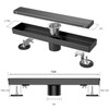 EXF Linear Shower Drain 12 Inch Matte Black with Reversible