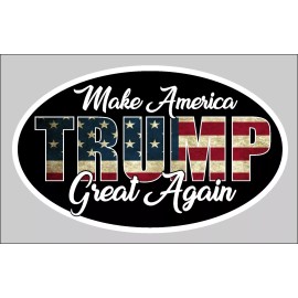 TRUMP STICKER MAKE AMERICA GREAT AGAIN MAGA AMERICAN FLAG DECAL WINDOW BUMPER