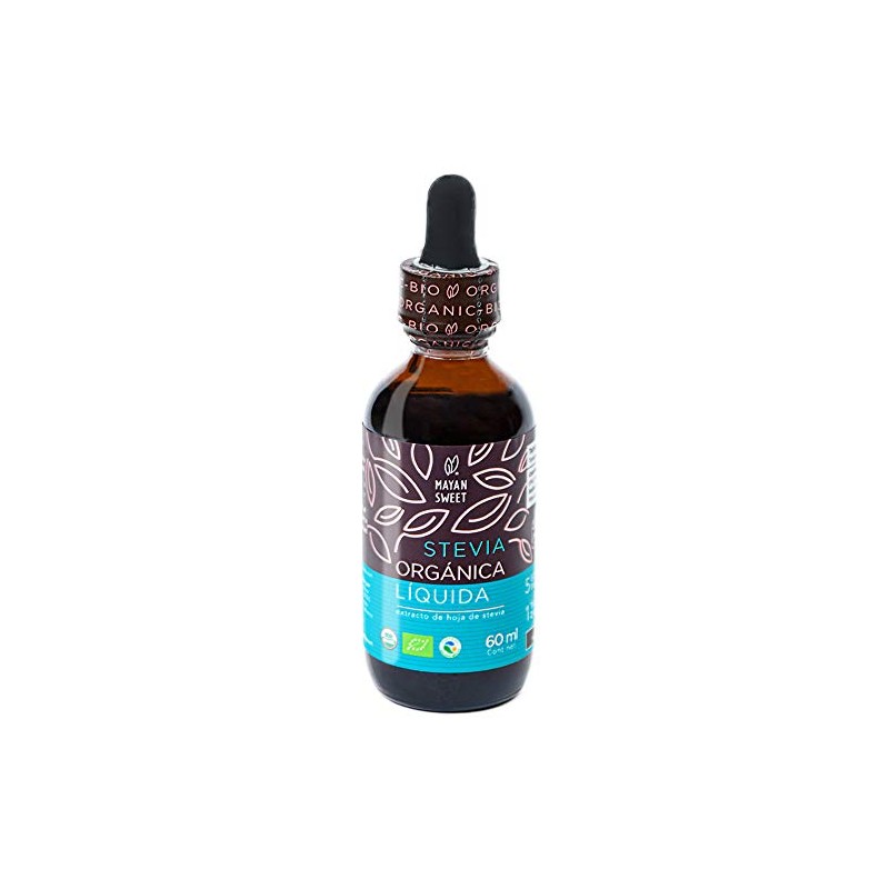 Stevia Orgánica Líquida, 60 ml, Rinde 350 tazas, Mayan Sweet