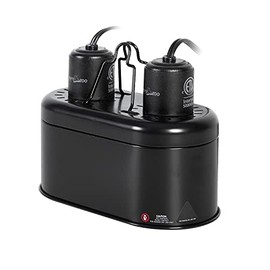 REPTI ZOO Nano Combo Dual Reptile Deep Dome Lamp Fixture for Reptile Max 40 Watts Max Bulb Height 4 inch Per Socket UVB Light Fixture Dual Lamp