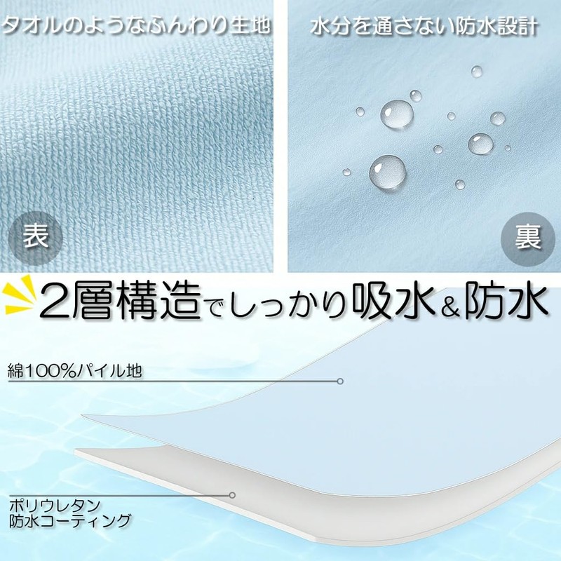 Ikzu 100% Cotton, Waterproof Bedwetting Sheet, Double, 55.1 x 82.7