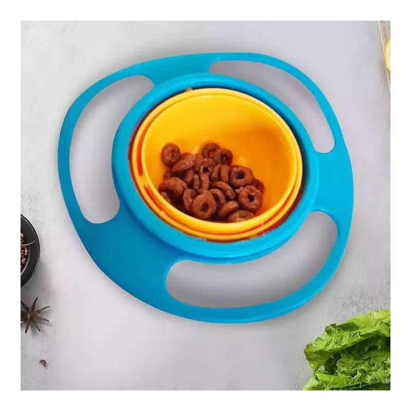 Spill-Proof Rawbes Gyro Bowl 360: Creative Plastic Feeding Baby Kid