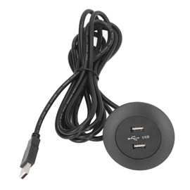 USB Charger Station, Dual USB Charging Ports Socket Flush Mount Installation Charging Socket USB Charging Center for Sofa Couch Table 8.2ft (Black)