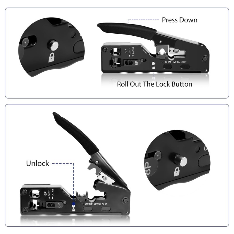 ZHITING RJ45 Crimping Pliers Network Connector Set with 12 x