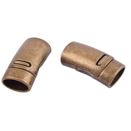 KONMAY 5 Sets 10.3x6.5mm Antique Brass Color Magnetic Clasp for Licorice Leather/Bracelet