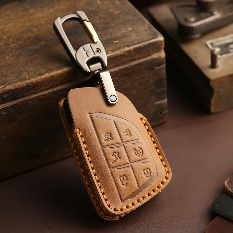 Aoocar Leather Key Fob Cover, Compatible with 2021-2025 2026 GMC