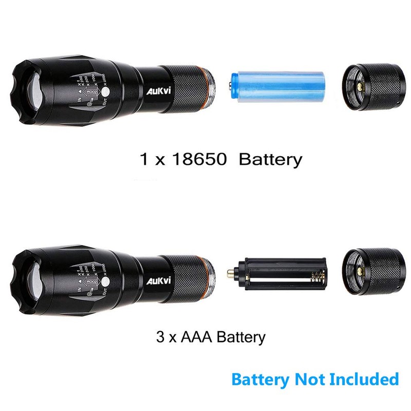 AuKvi 2 Pcs Powerful Green Light Led Flashlight Long Range
