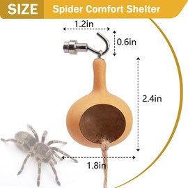 Jumping Spider Enclosure,Handmade Natural Gourd Jumping Spider Accessories，Ideal Habitat for Jumping Spiders and Small Pets Includes Swing and Neodymium Magnet Perfect Spider House