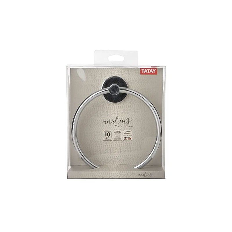 TATAY Towel Holder, Stainless Steel, Silver, 19,5 x 5 x