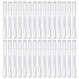 Paquete de 30 bolígrafos giratorios transparentes de 3 ml, cepillo para polvo de aceite de uñas vacías, aplicadores de contenedores de brillo labial, Claro, 30 Count (Pack of 1)