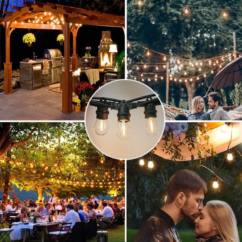 CLSETAIC Shatterproof,Waterproof S14 String Light Bulbs,Led Patio Lights Outdoor Waterproof