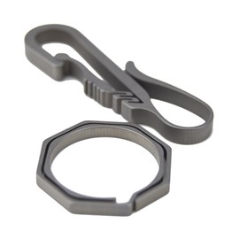 Pure Titanium Strong Car Remote Keychain with Bagua Ring Key Holder Clip Hook for Jeans/Pants/Pack Loop