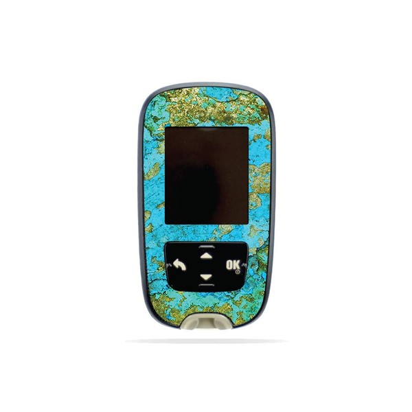 MightySkins Skin Compatible with Accu-Chek Guide - Teal Marble |