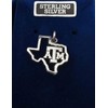 Wholesale Charms Sterling Silver 15x17mm Texas A&M University ATM Cut