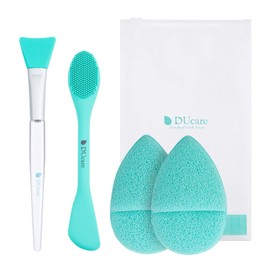 DUcare Nostral Cleansing Brush, Skin Care Facial Cleansing Brush, Face Brush, Ultra Fine Bristle, Face Cleansing Brush and Nostral Cleansing Brush, 2 in 1 Set, Facial Cleansing Brush for Washing Pore Dirt, Nose Brush (Green)