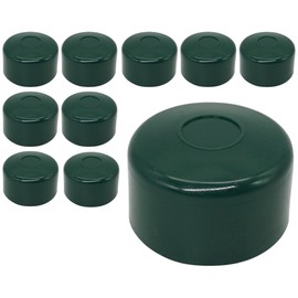 SKIR'CO RAL 6005 Fence Post Caps Round 51 mm Green Plastic Caps for Round Fence Posts Fence Post Covers Moss Green (Pack of 10)