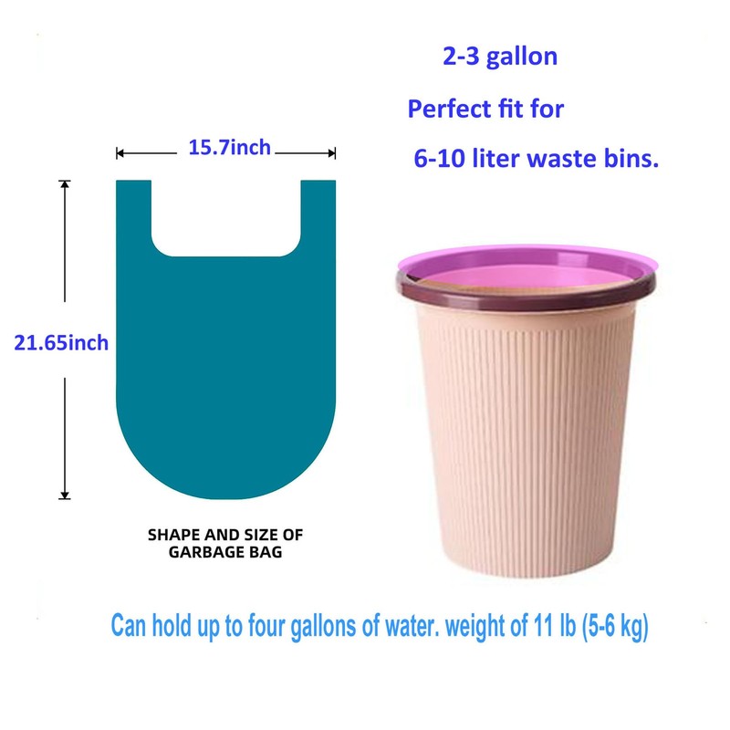 2-3 Gallon Tear-Free Small Trash Bags with handles 1.1 Mil