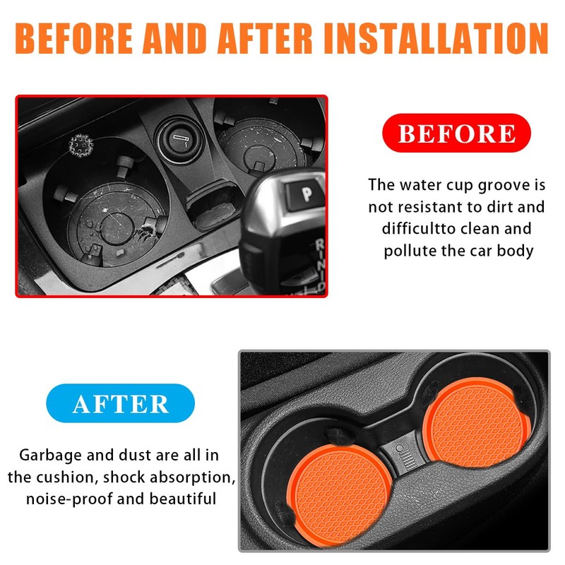 Car Cup Holder Coaster, 4PCS Universal Non-Slip Cup Holders Embedded