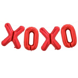 TONIFUL 16 Inch Valentine’s Day Letter Balloons Banner Foil Valentine’s Day Decoration Balloons for Romantic Valentine's Day Wedding Bridal Shower Anniversary Engagement Party Supplies（Red）