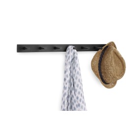 Spectrum Diversified Wood Hook Rack, 7 Peg, Black