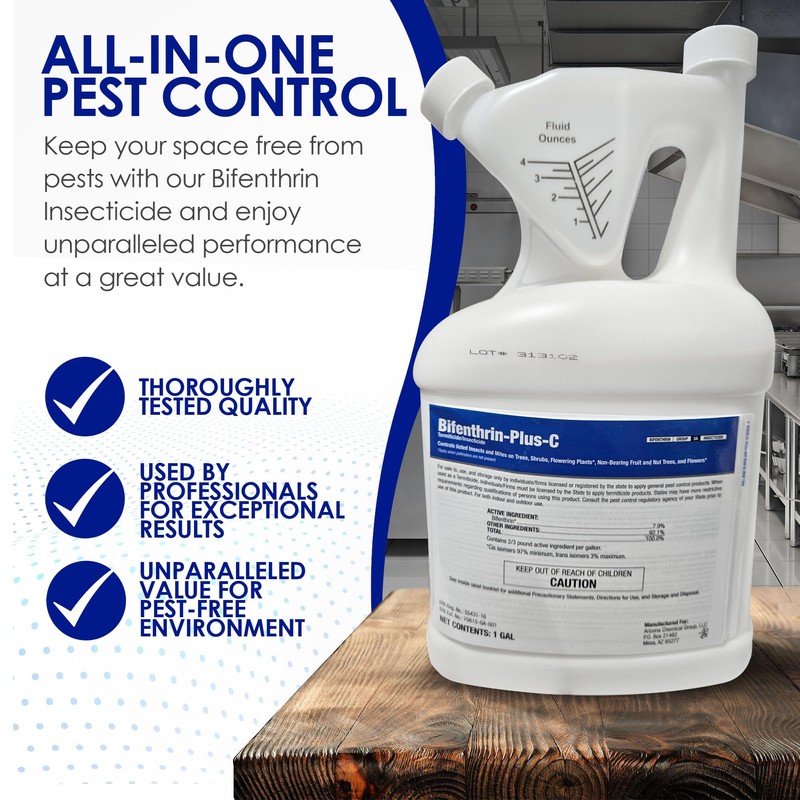 Bifenthrin-Plus-C Insecticide (1 Gal) - Roach Killer Indoor Infestation, Termite