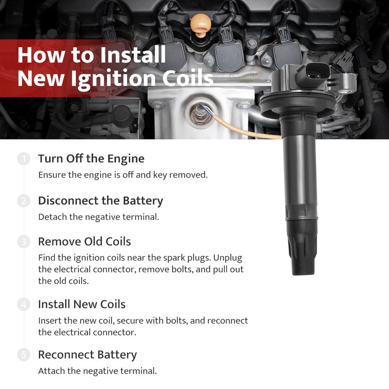 Ignition Coil Pack Replacement for 3.5 3.7 V6 Ford Edge