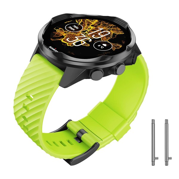 NotoCity Compatible with Suunto 7 Soft Silicone Band Suunto 9 Replacement Wristband for Men and Women Sports Watch Strap for Suunto 7/Suunto 9 Baro/Suunto 9 Spartan/Suunto 9 GPS Watch band, Green