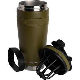 NORDAY Shaker Proteina de Acero Inoxidable Pre Workout Shaker Gym - Vaso para Proteina - Botella Mezcladora de Coctelera Tapa Hermética Antiderrame - Protein Vaso Miliar 25oz