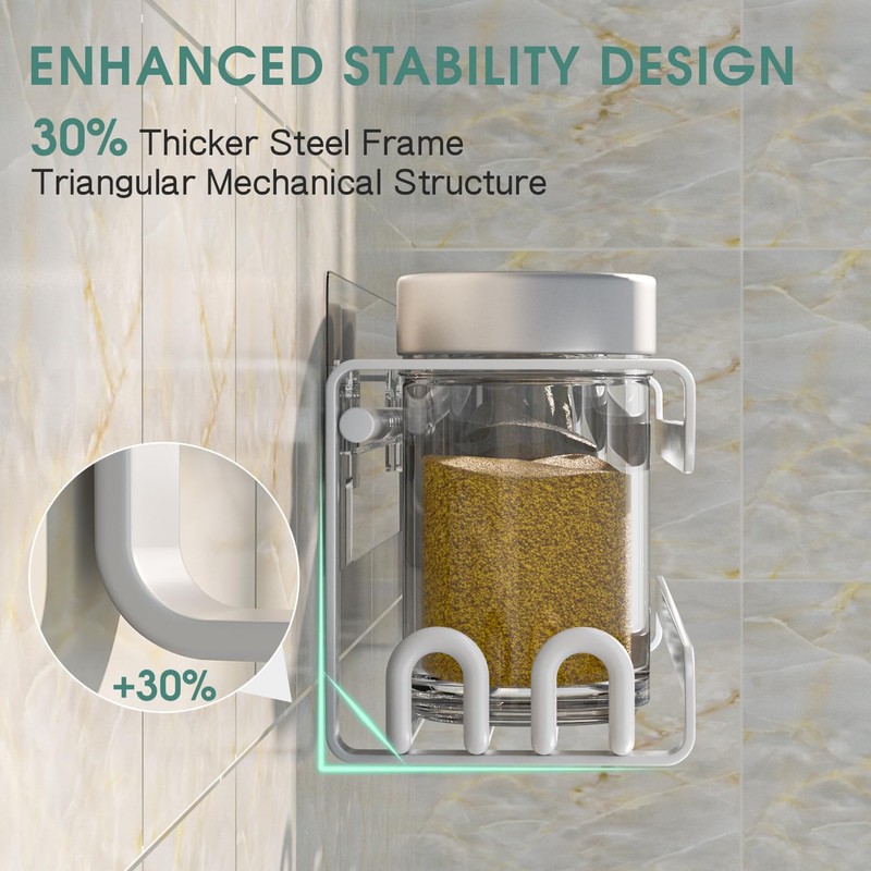 LUCYCAZ 2 Pack Wall Mounted Spice Rack for Spice Jars