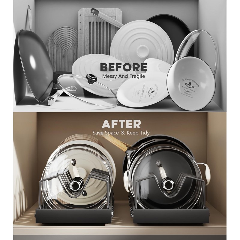 Pull Out Pots and Pans Organizer Under Cabinet, Expandable Sliding