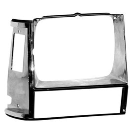 For Jeep Cherokee/Comanche/Wagoneer 1990 Passenger Side Headlight Bezel | w/Single | Chrome/Black | CH2513109 | 55002244