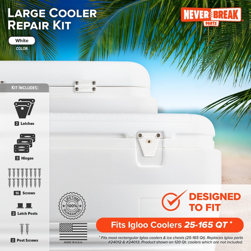 NeverBreak Parts - Igloo Cooler Replacement Parts - Large White