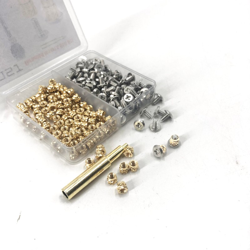 200Pcs Threaded Inserts Bolt Set 100pcs M3x4x5 Heat Set Insert