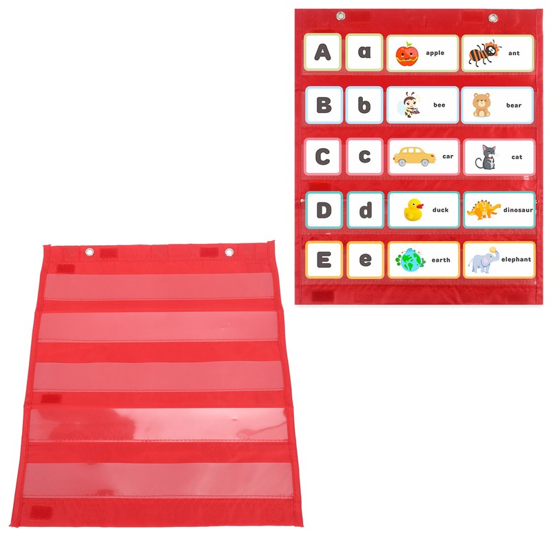 Magnetic Pocket Chart 5 Rows Transparent Schedule Pocket Chart for
