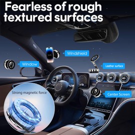 LANXINGLUO car Full Metal phone holder magnetic,vacuum magnetic phone holder for cars,for magsafe car mount Upgraded 360° rotation,silver