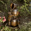 Alpine Corporation 24" H Indoor/Outdoor Tiered Barrels and Buckets Fountain,