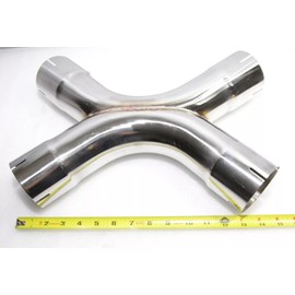 Universal Dual Exhaust X-Terminator X-Pipe Mandrel-bent Cross 3.0"ID with 4pc Clamps